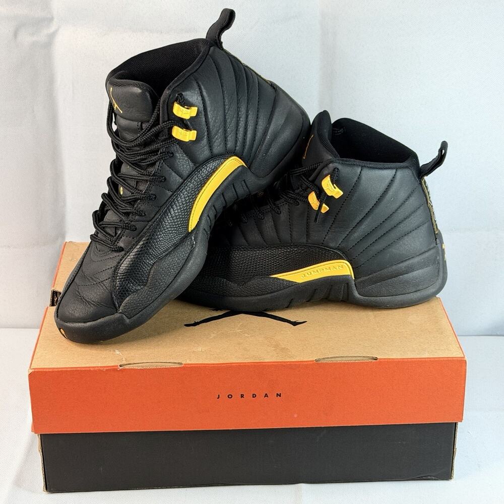 Nike Air Jordan 12 Retro Black Taxi Men Size 8 Sneakers Shoes CT8013-071